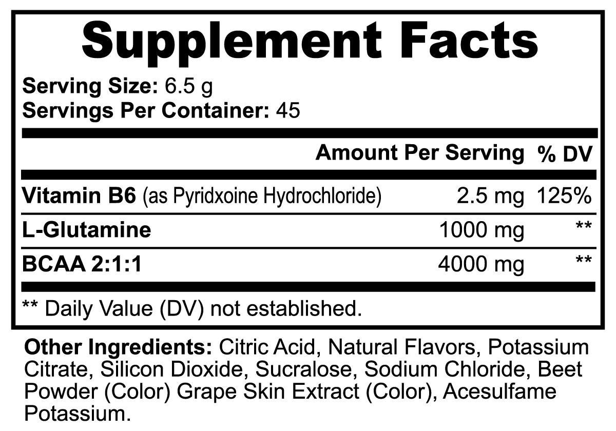 BCAA Supplement Facts